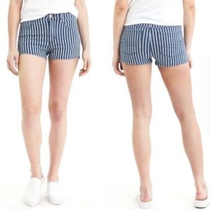 American Eagle Blue And White Striped Hi-Rise Shortie Shorts Size 8